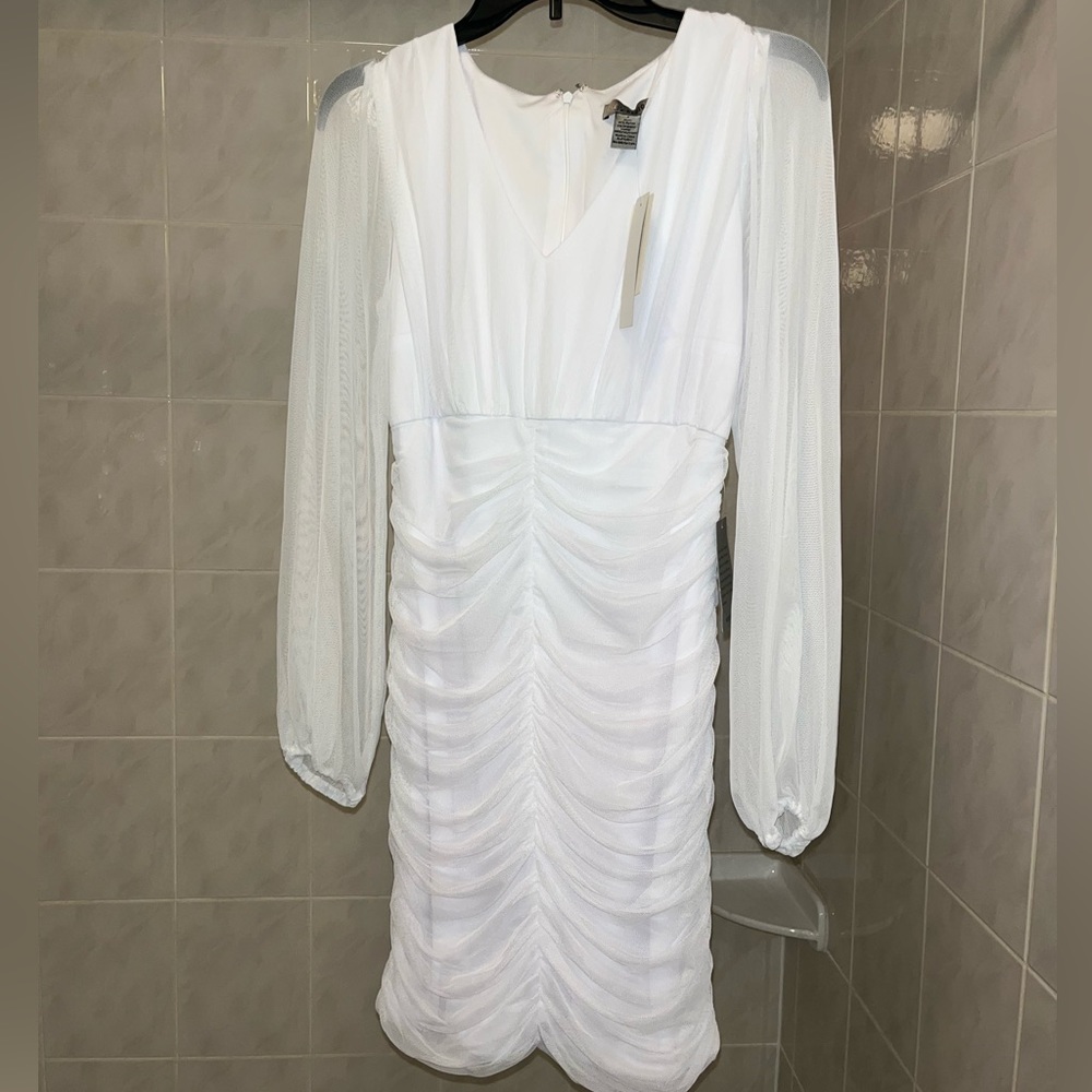 white mini dress